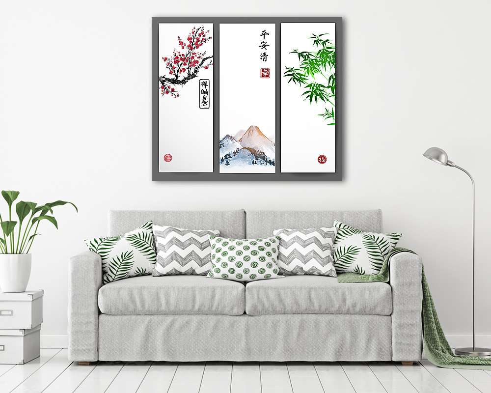 Krizantém és liliom tintával készített kéziratok. Orienta - vászonkép, falikép vásárlás Krizantém és liliom tintával készített kéziratok. Orienta (vászonkép) - vászonkép, falikép otthonra és irodába