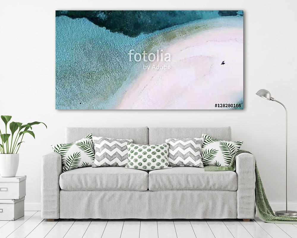 Panoramic landscape seascape aerial view over a Maldives Male At - vászonkép, falikép vásárlás Panoramic landscape seascape aerial view over a Maldives Male At (vászonkép) - vászonkép, falikép otthonra és irodába