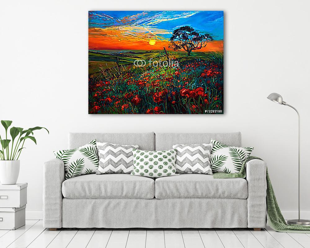 Poppy fields (többrészes kép) - vászonkép, falikép otthonra és irodába