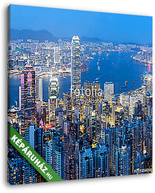 Hong Kong night view from Victoria Peak - vászonkép 3D látványterv