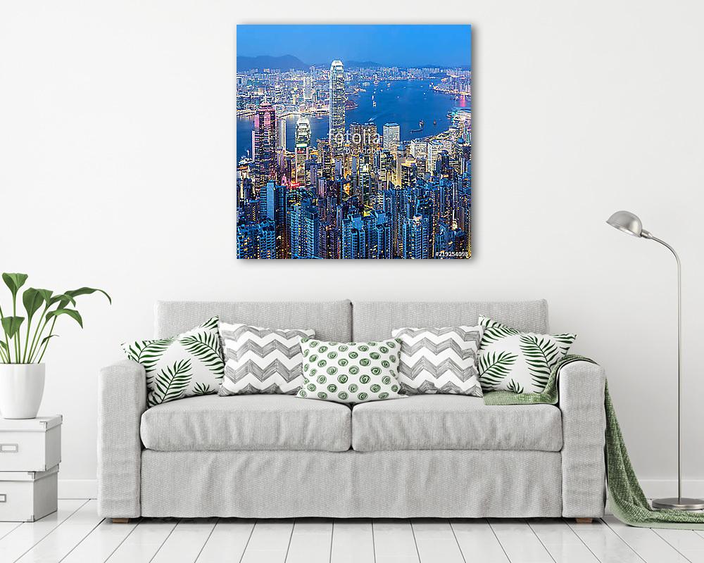 Hong Kong night view from Victoria Peak - vászonkép, falikép vásárlás Hong Kong night view from Victoria Peak (vászonkép) - vászonkép, falikép otthonra és irodába