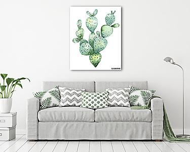 Cactus in watercolor (vászonkép) - vászonkép, falikép otthonra és irodába