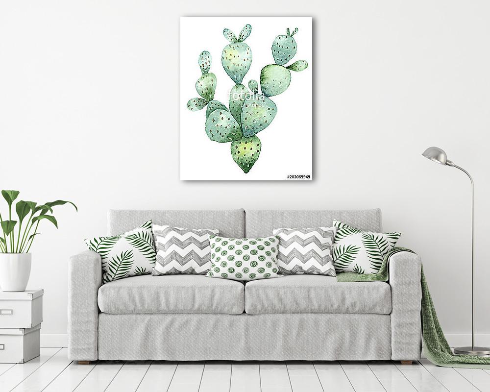 Cactus in watercolor - vászonkép, falikép vásárlás Cactus in watercolor (vászonkép) - vászonkép, falikép otthonra és irodába