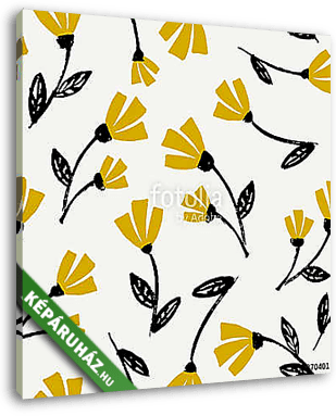 Hand Drawn Floral Seamless Pattern - vászonkép 3D látványterv