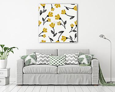 Hand Drawn Floral Seamless Pattern (vászonkép) - vászonkép, falikép otthonra és irodába