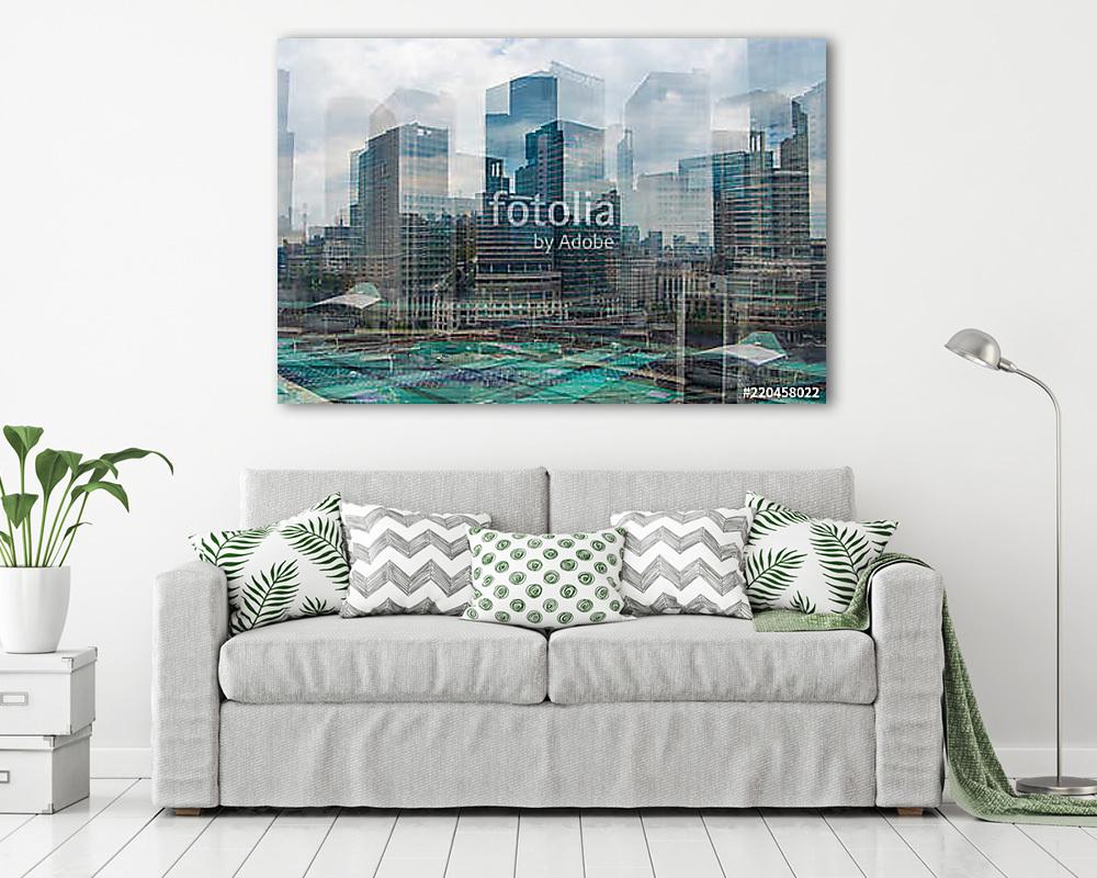 skyscraper train (többrészes kép) - vászonkép, falikép otthonra és irodába