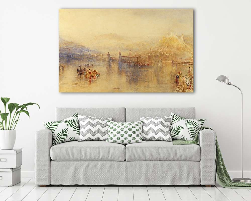 Luzern látképe (keretezett kép) - vászonkép, falikép otthonra és irodába