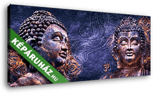 Mosolygó Buddha fejek - vászonkép 3D látványterv