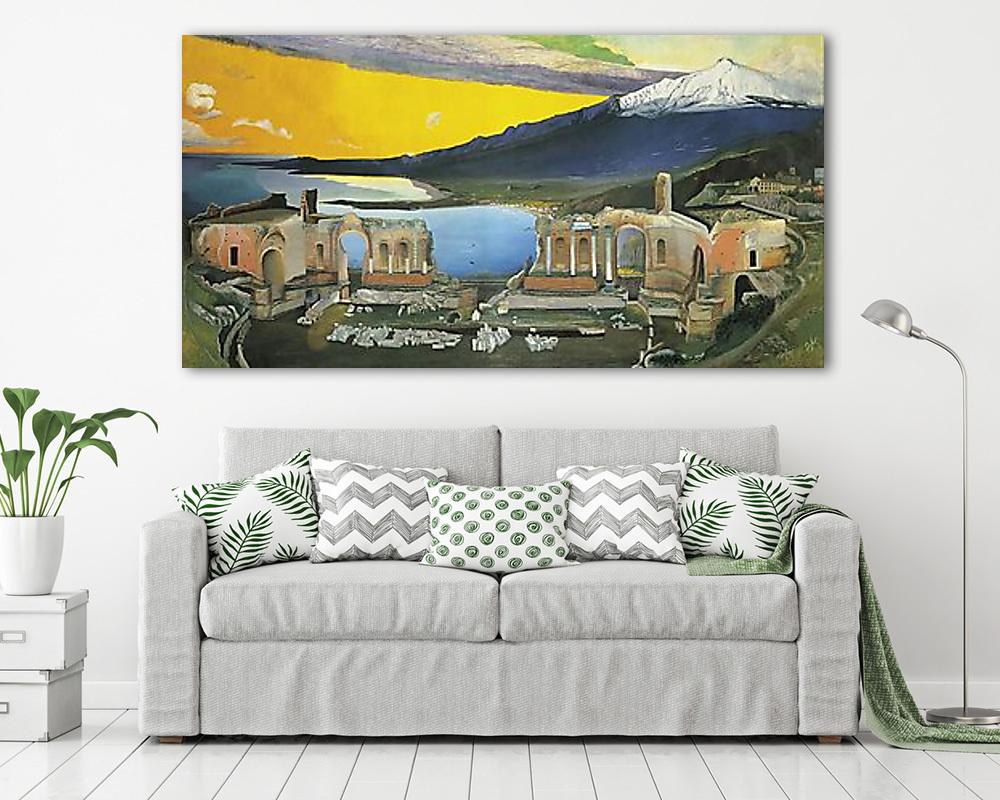 A taorminai görög színház romjai (1904-1905) (vászonkép) - vászonkép, falikép otthonra és irodába