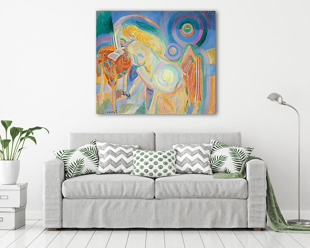 Olvasó női akt (keretezett kép) - vászonkép, falikép otthonra és irodába