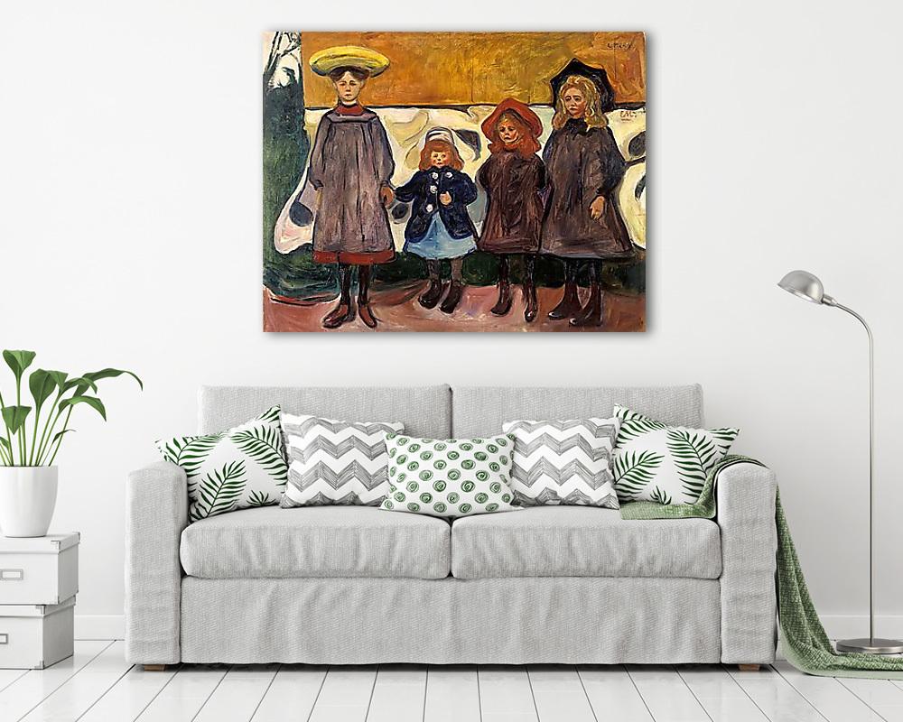 Négy kislány Åsgårdstran-ban (poszter) - vászonkép, falikép otthonra és irodába