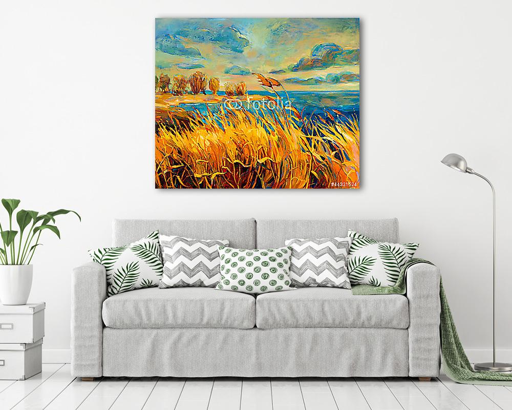 Napnyugta a tó felett (vászonkép) - vászonkép, falikép otthonra és irodába