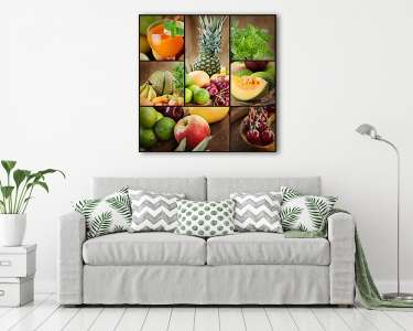 Friss gyümölcs és gyümölcskollega (vászonkép) - vászonkép, falikép otthonra és irodába