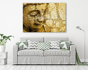 Grunge Buddha háttér - Sepia Fx (vászonkép) - vászonkép, falikép otthonra és irodába