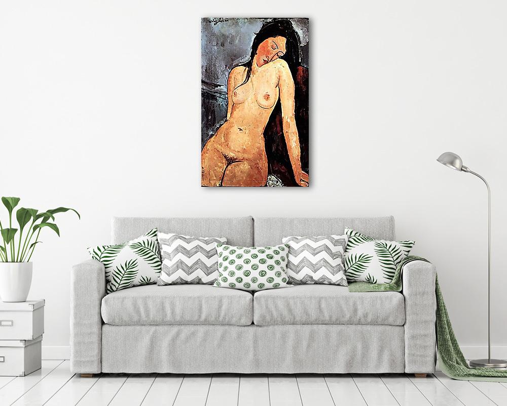 Ülő női akt (többrészes kép) - vászonkép, falikép otthonra és irodába