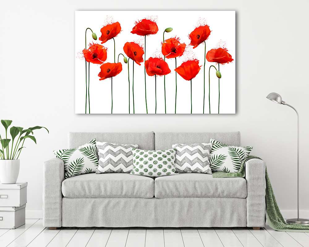 Absztrakt vörös mákvirágok - vászonkép, falikép vásárlás Absztrakt vörös mákvirágok (vászonkép) - vászonkép, falikép otthonra és irodába