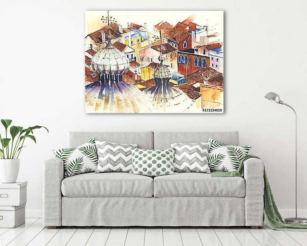 Roofs Florence kupola építészet épület Olaszország tereptárgyak  (poszter) - vászonkép, falikép otthonra és irodába