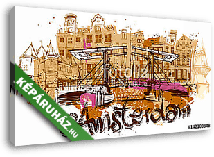 Amszterdam vázlat - vászonkép 3D látványterv Amszterdam vázlat - vászonkép 3D látványterv