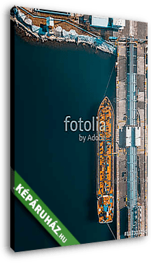 Kikötő hajó (légi felvétel) - vászonkép 3D látványterv