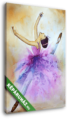 Watercolor painting of soft sweet ballerina dancing - vászonkép 3D látványterv