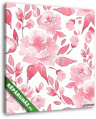 Floral seamless pattern 5. Watercolor background with flowers an - vászonkép 3D látványterv