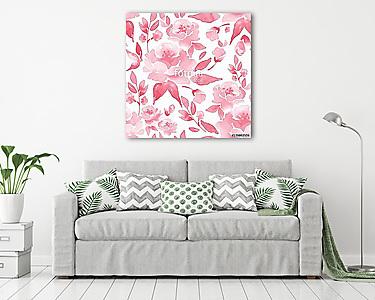 Floral seamless pattern 5. Watercolor background with flowers an (vászonkép) - vászonkép, falikép otthonra és irodába