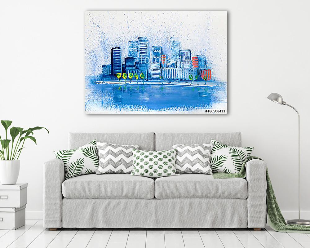 Felhőkarcolók absztrakt - vászonkép, falikép vásárlás Felhőkarcolók absztrakt (fotótapéta) - vászonkép, falikép otthonra és irodába