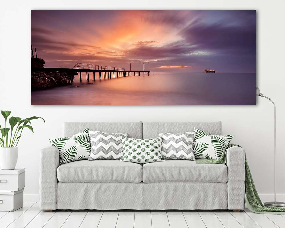 Lenyűgöző tengeri napkelte a Fekete-tenger partján (vászonkép) - vászonkép, falikép otthonra és irodába