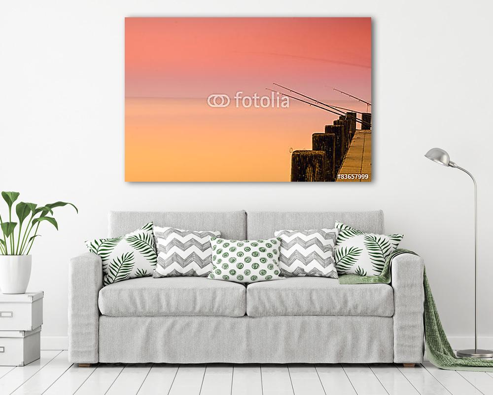 Gyönyörű naplemente a Balaton-ban (vászonkép) - vászonkép, falikép otthonra és irodába