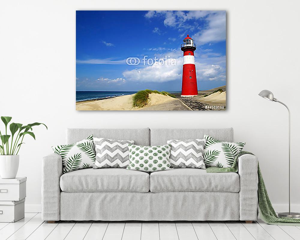 világítótorony. Westkapelle, Hollandia (vászonkép) - vászonkép, falikép otthonra és irodába