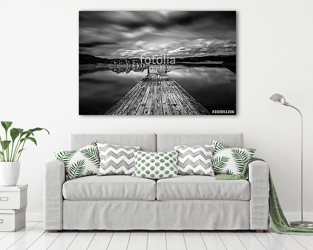 Teljesen nyugodt tó az ég és a föld tükrözésével (poszter) - vászonkép, falikép otthonra és irodába