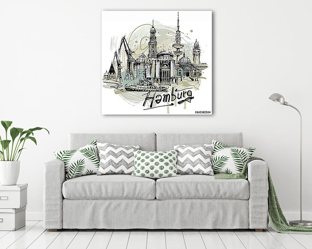 Hamburg vázlat (fotótapéta) - vászonkép, falikép otthonra és irodába