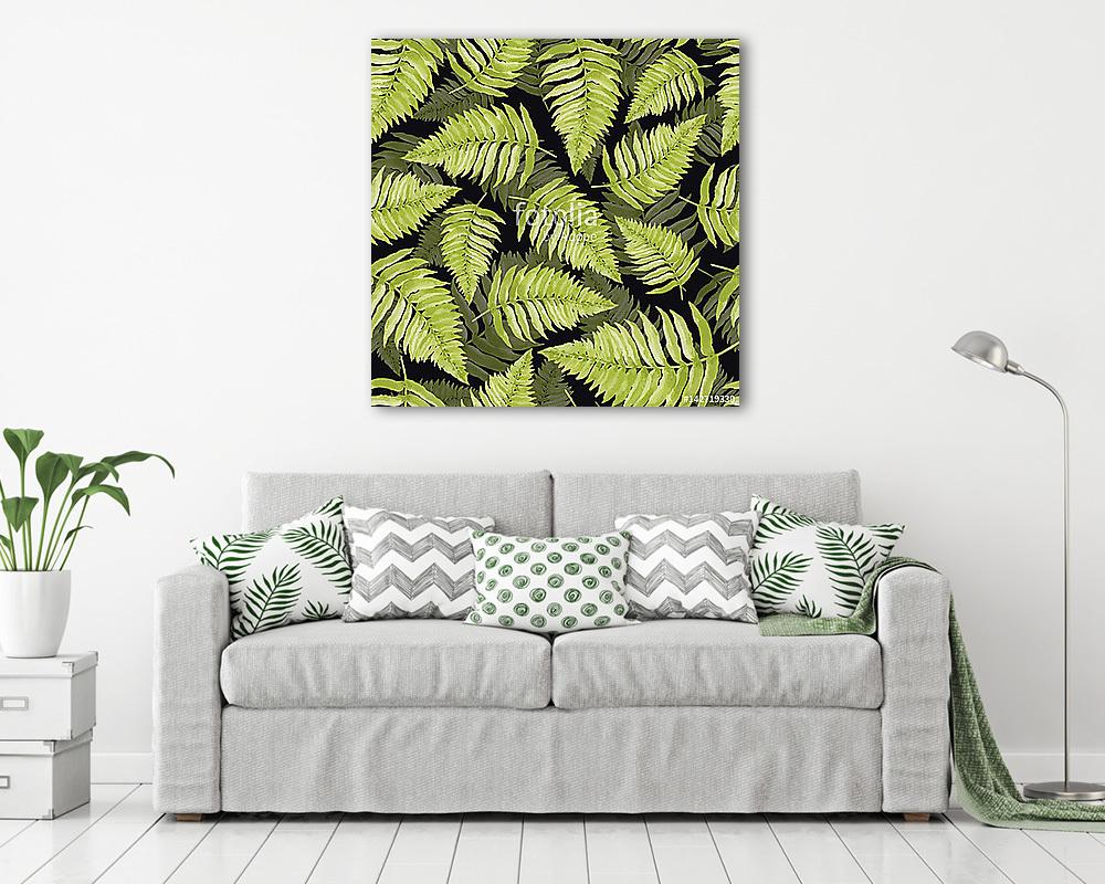 Páfrányleveles tapétaminta (vászonkép) - vászonkép, falikép otthonra és irodába