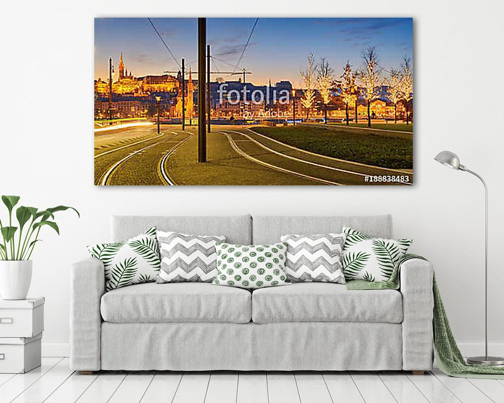 Vasút és történelmi épület Budapesten, Kossuth Lajos tér (vászonkép) - vászonkép, falikép otthonra és irodába