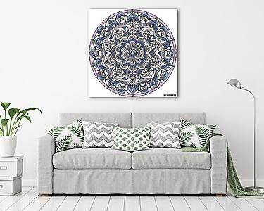 Vector purple vintage decorative mandala ornament (vászonkép) - vászonkép, falikép otthonra és irodába