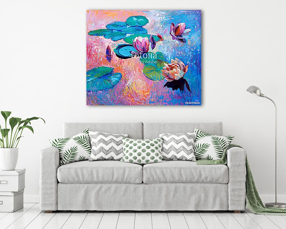 water lilies (vászonkép) - vászonkép, falikép otthonra és irodába