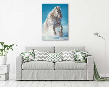 Vágtató ló a hóban (vászonkép) - vászonkép, falikép otthonra és irodába
