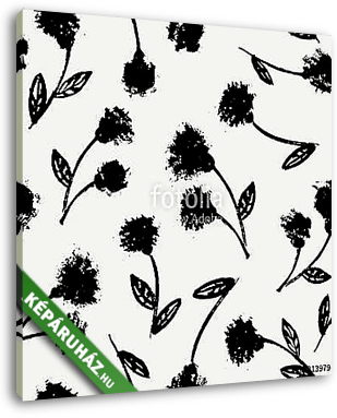 Hand Drawn Floral Seamless Pattern - vászonkép 3D látványterv