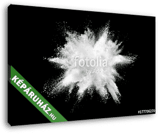 Explosion of white powder isolated on black background. - vászonkép 3D látványterv