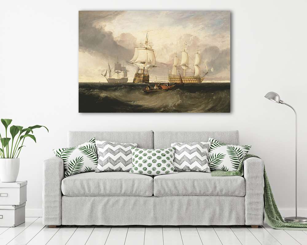 A Victory visszatér Trafalgarból, három pozicióban - vászonkép, falikép vásárlás A Victory visszatér Trafalgarból, három pozicióban (bögre) - vászonkép, falikép otthonra és irodába