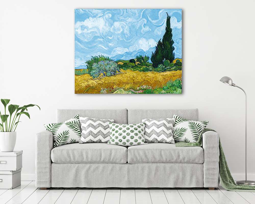 Búzamező ciprusokkal (1889 szeptemberi verzió) (poszter) - vászonkép, falikép otthonra és irodába