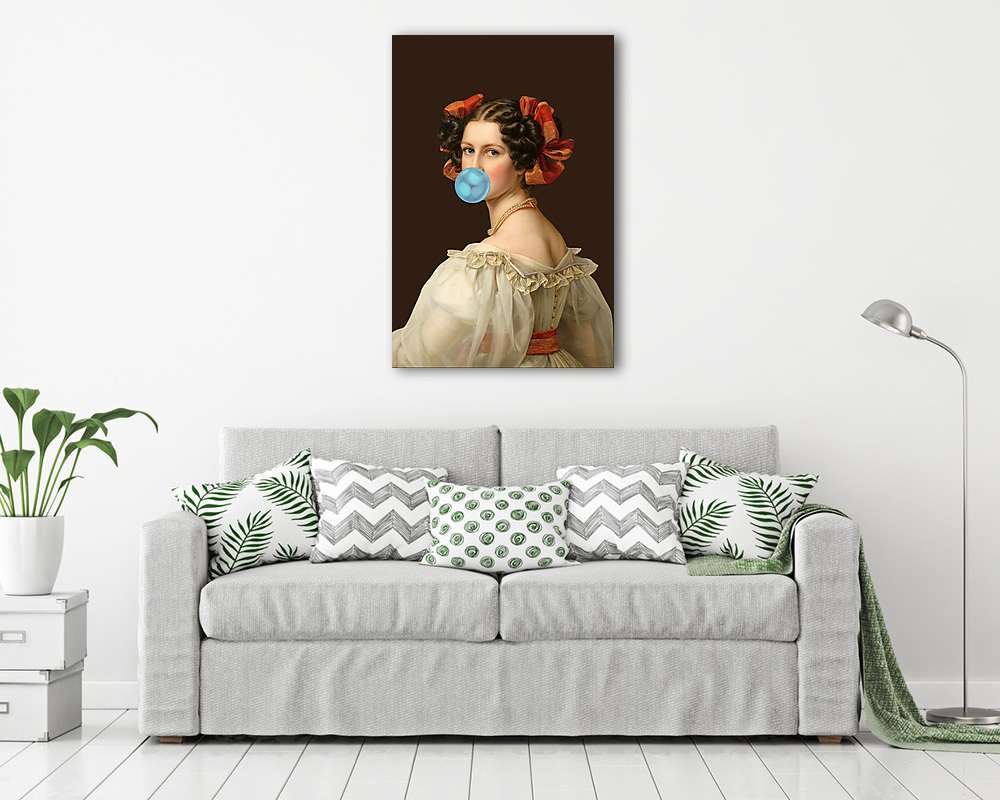 Kék rágógumi bubi (Barokk & Graffiti) (többrészes kép) - vászonkép, falikép otthonra és irodába