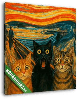 A sikoly - macskákkal - vászonkép 3D látványterv A sikoly - macskákkal - vászonkép 3D látványterv