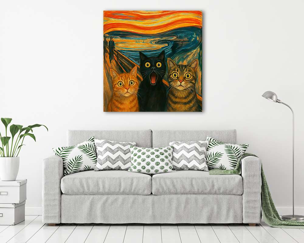 A sikoly - macskákkal - vászonkép, falikép vásárlás A sikoly - macskákkal (vászonkép) - vászonkép, falikép otthonra és irodába