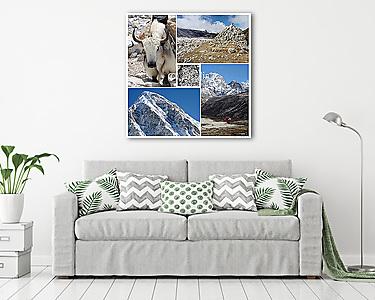 Magaslati turisztikai útvonal kollázs - Everest Base Camp (vászonkép) - vászonkép, falikép otthonra és irodába