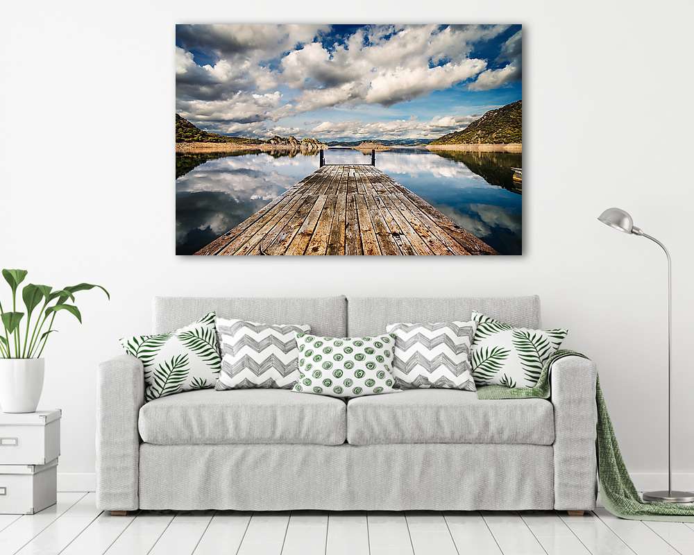 Móló a tavon - vászonkép, falikép vásárlás Móló a tavon (fotótapéta) - vászonkép, falikép otthonra és irodába