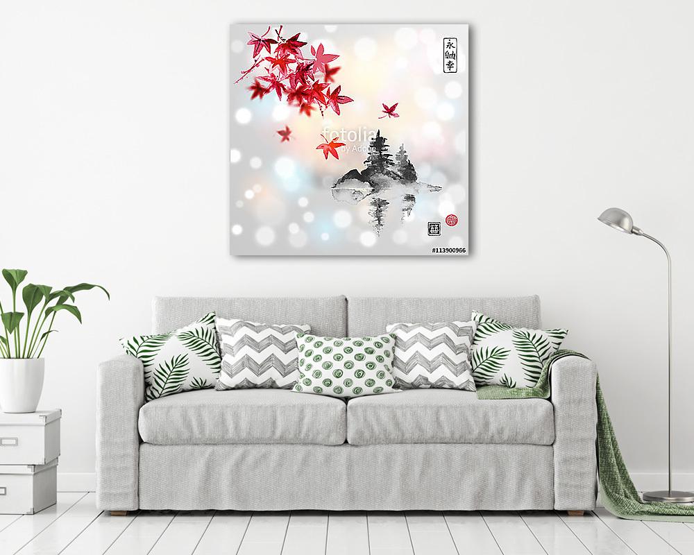 Négy évszakot tartalmazó kompozíciók készlete. Sakura ág, ba - vászonkép, falikép vásárlás Négy évszakot tartalmazó kompozíciók készlete. Sakura ág, ba (vászonkép) - vászonkép, falikép otthonra és irodába