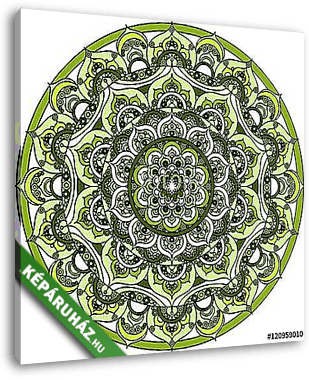 Vector green decorative mandala ornament - vászonkép 3D látványterv