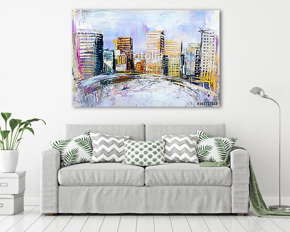 Absztrakt város - vászonkép, falikép vásárlás Absztrakt város (poszter) - vászonkép, falikép otthonra és irodába