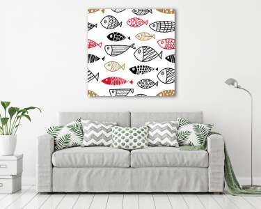 Nincs két egyforma hal tapétaminta (vászonkép) - vászonkép, falikép otthonra és irodába